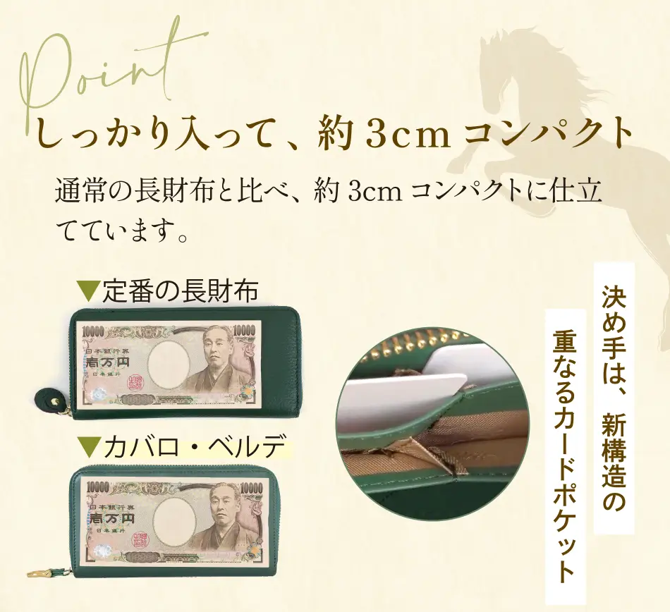 GL Wallet ホースレザーコンパクト長財布＜カバロベルデ＞